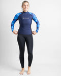 WOMENS RASH TOP LONG SLEEVED - BLUE