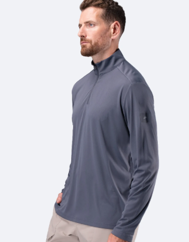 Mens UVActive 1/4 Zip Long Sleeve Tech Top - Slate