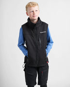 JUNIOR SOFT SHELL GILET - BLACK