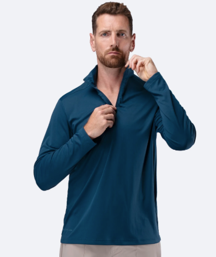 Mens UVActive 1/4 Zip Long Sleeve Tech Top - Slate