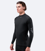 Mens Eco Spandex UPF50+ Long Sleeve Rash Guard BLACK