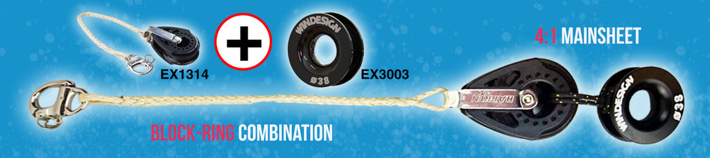 HARKEN 40MM BLOCK ON DYNEEMA WITH SHACKLE
