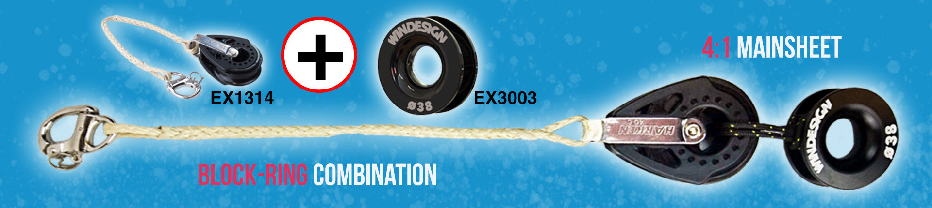HARKEN 40MM BLOCK ON DYNEEMA WITH SHACKLE