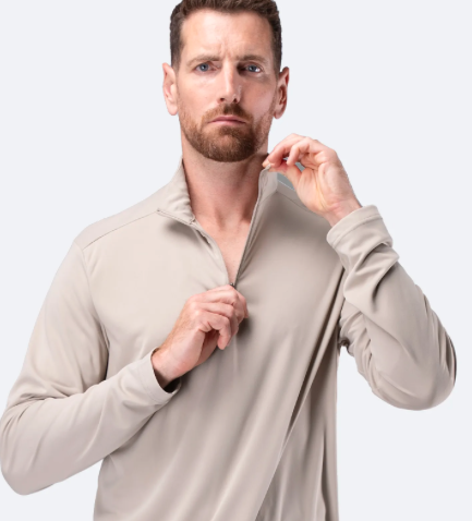 Mens UVActive 1/4 Zip Long Sleeve Tech Top - Slate