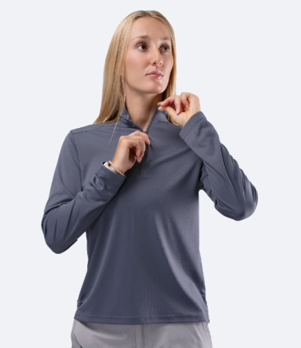 Womens UVActive™ 1/4 Zip Long Sleeve Tech Top - Slate