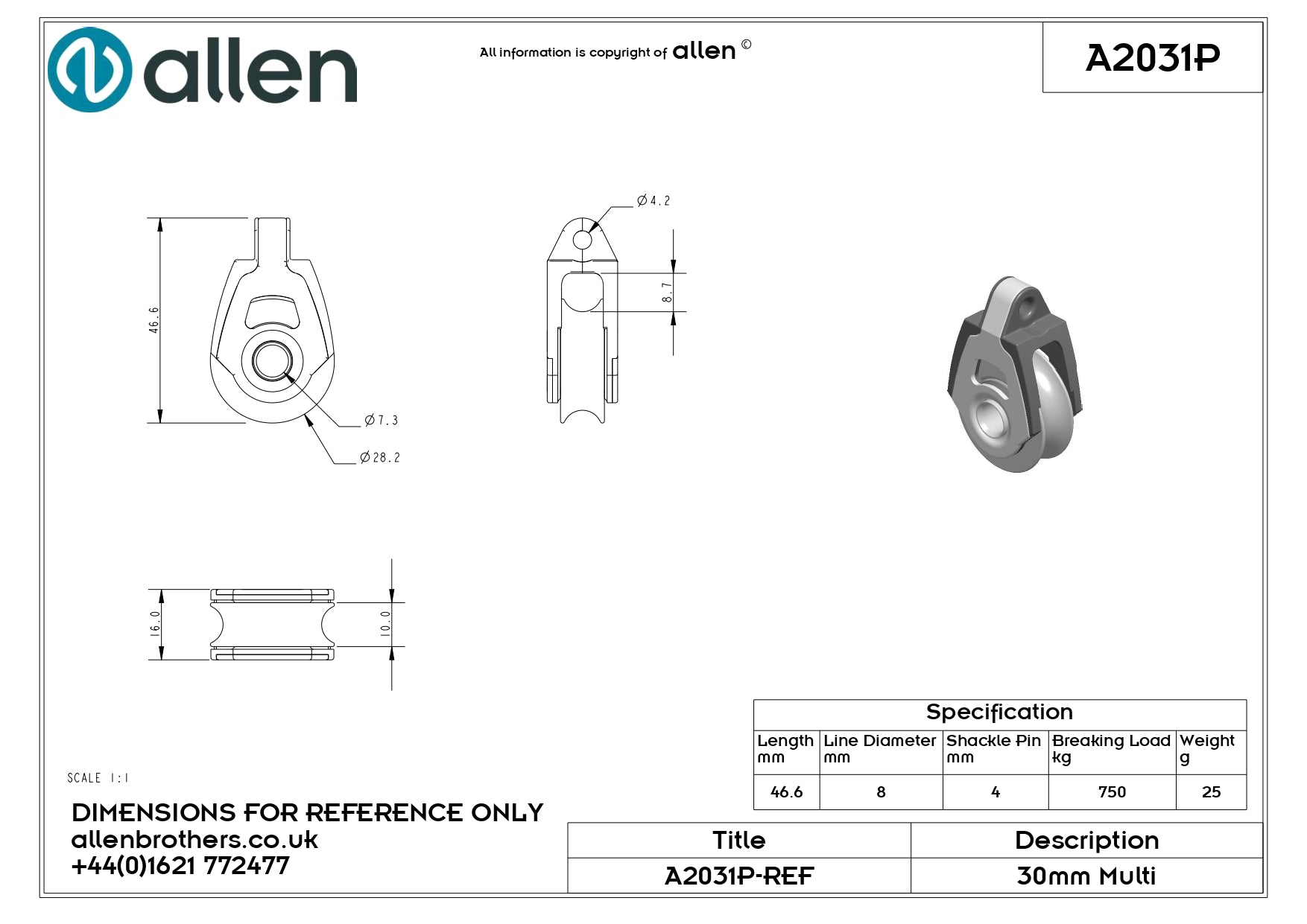 30MM DYNAMIC PLAIN BEARING MULTI-FUNCTION SINGLE
