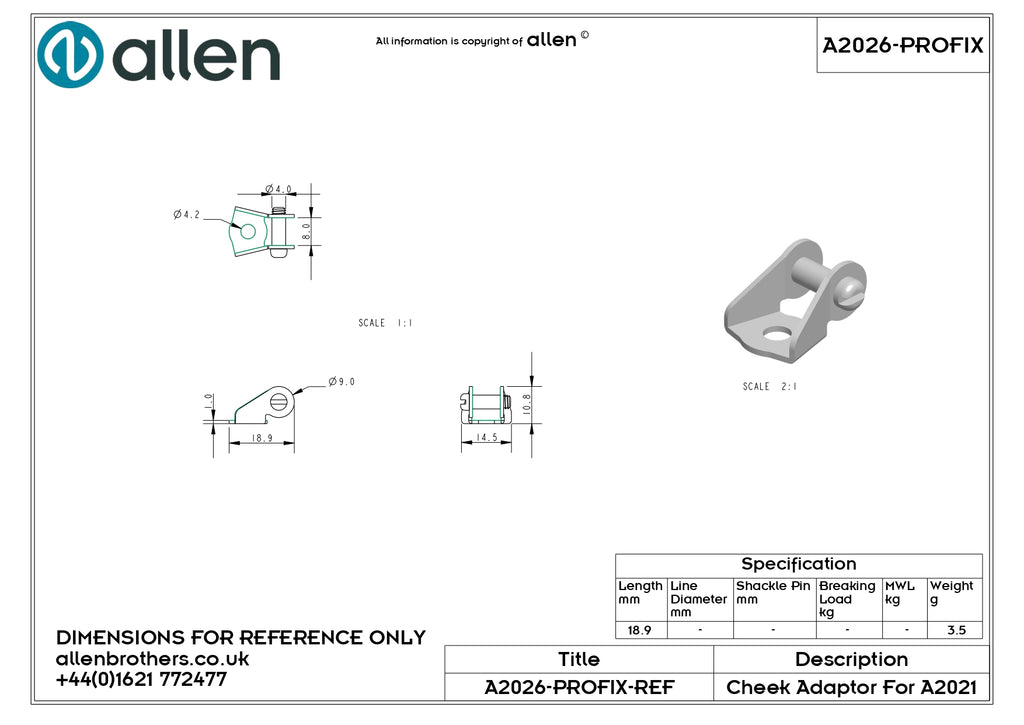 CHEEK ADAPTOR FOR A2021