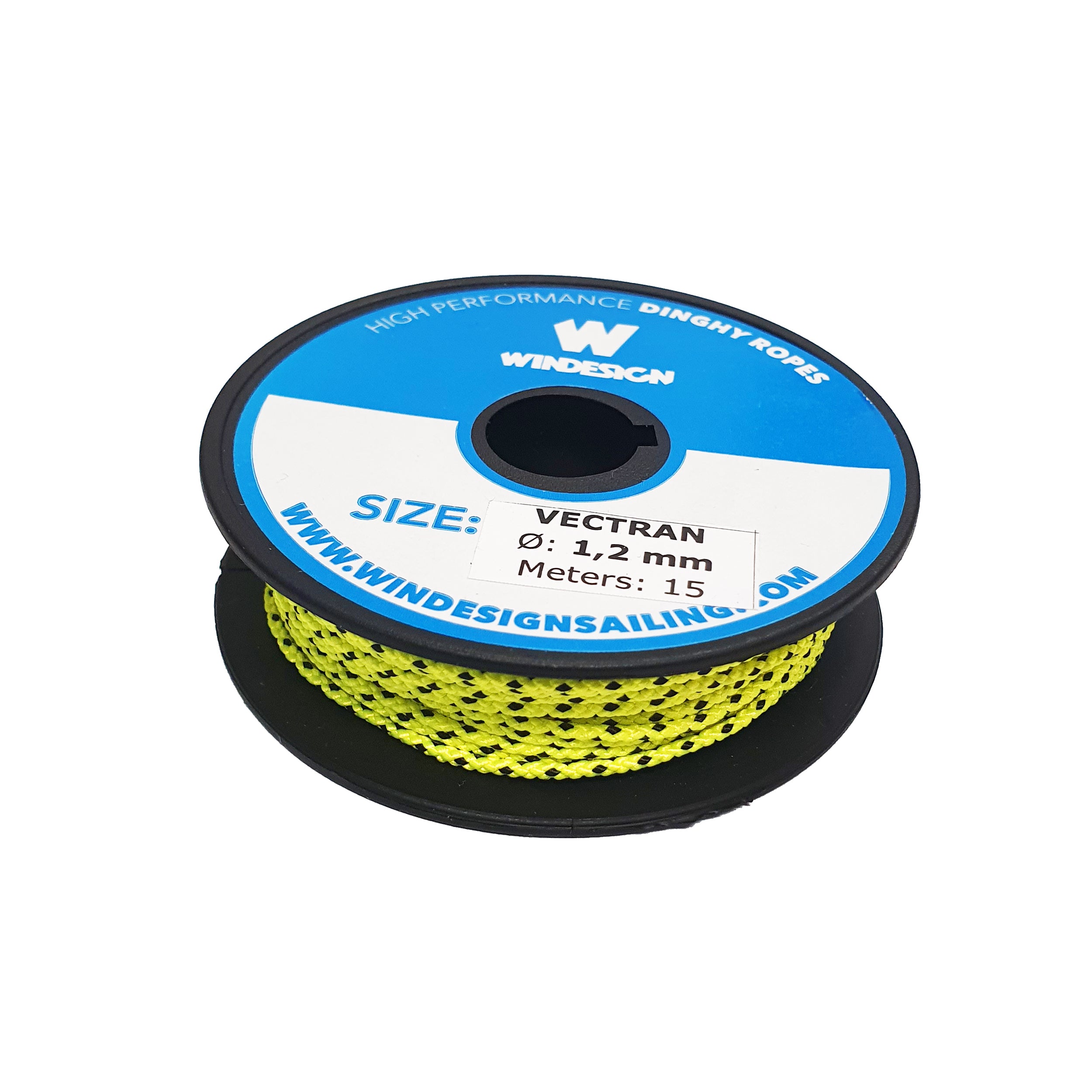 MINIREEL 1.2 MM VECTRAN 15 M, FLUOR YELLOW