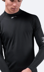 Mens Eco Spandex UPF50+ Long Sleeve Rash Guard BLACK