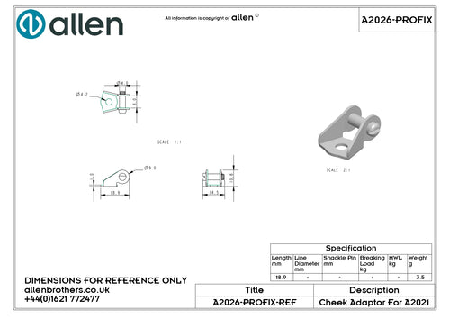 20mm Single Cheek Block