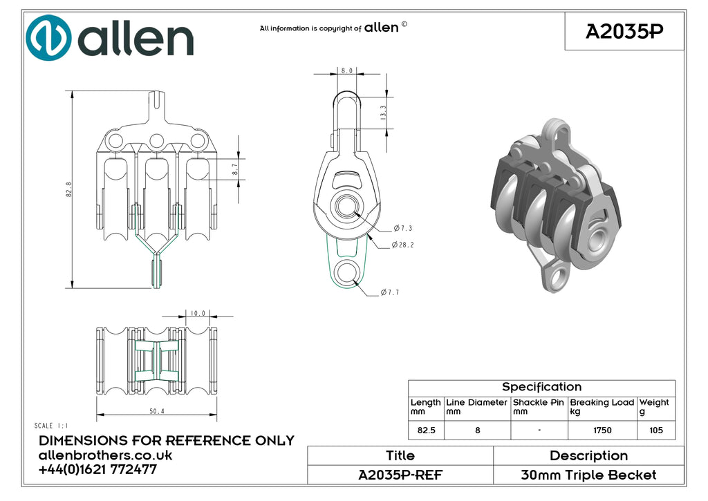 30mm Dynamic Plain Bearing Triple with Becket