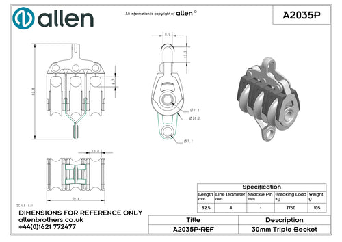 30mm Dynamic Plain Bearing Triple with Becket