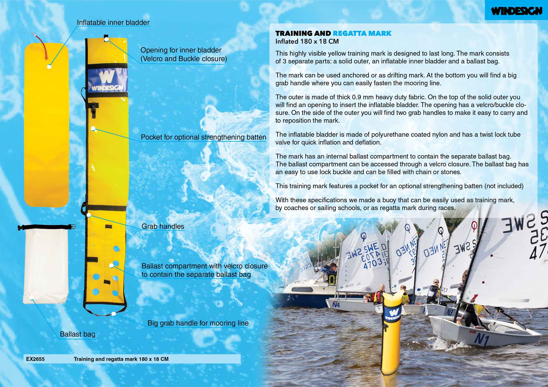 TRAINING AND REGATTA MARK 180 X 18 CM
