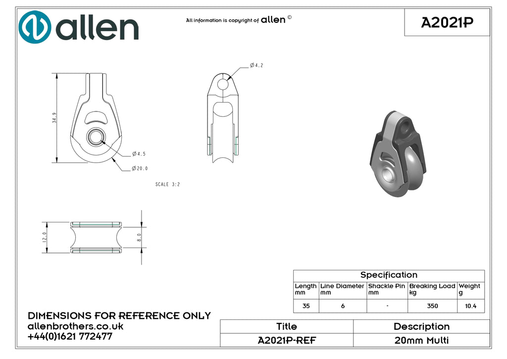 20MM PLAIN BEARING MULTI-FUNCTION SINGLE