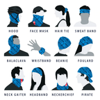 UV NECK SLEEVE FACE COVERING - SIGNAL BLUE